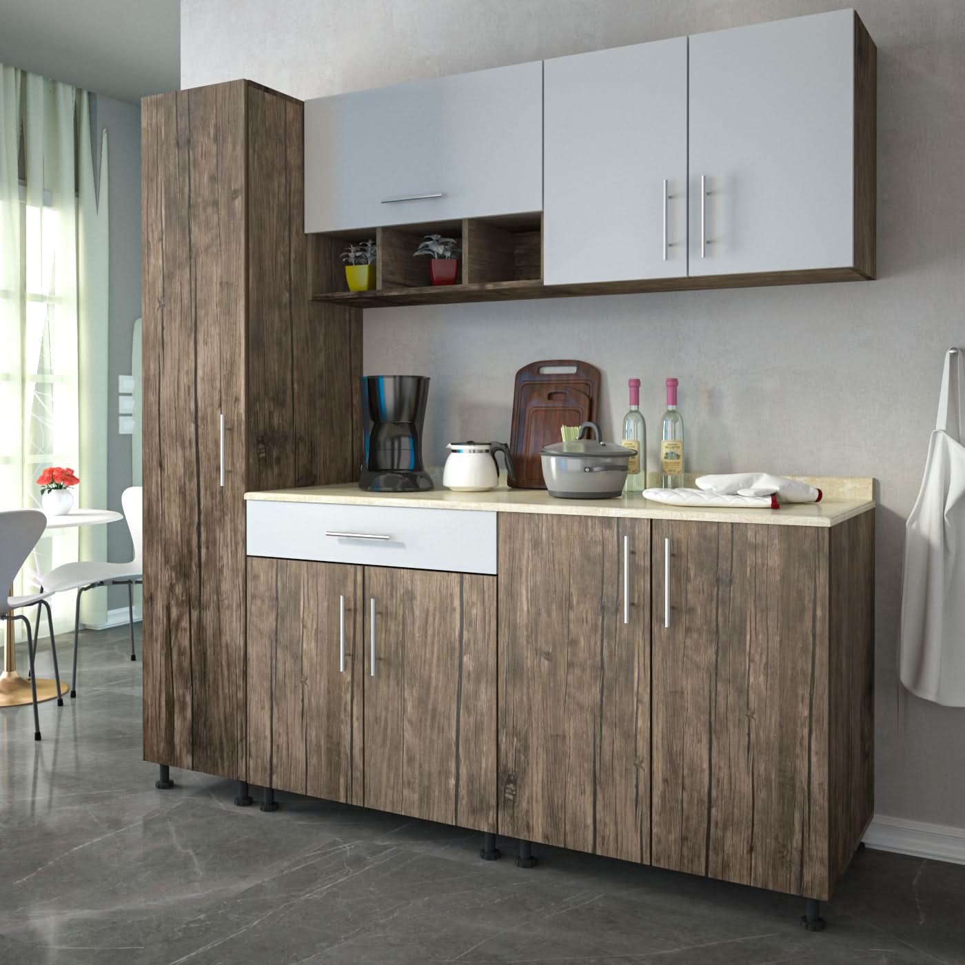 وحدة مطبخ خشبي مميزة 