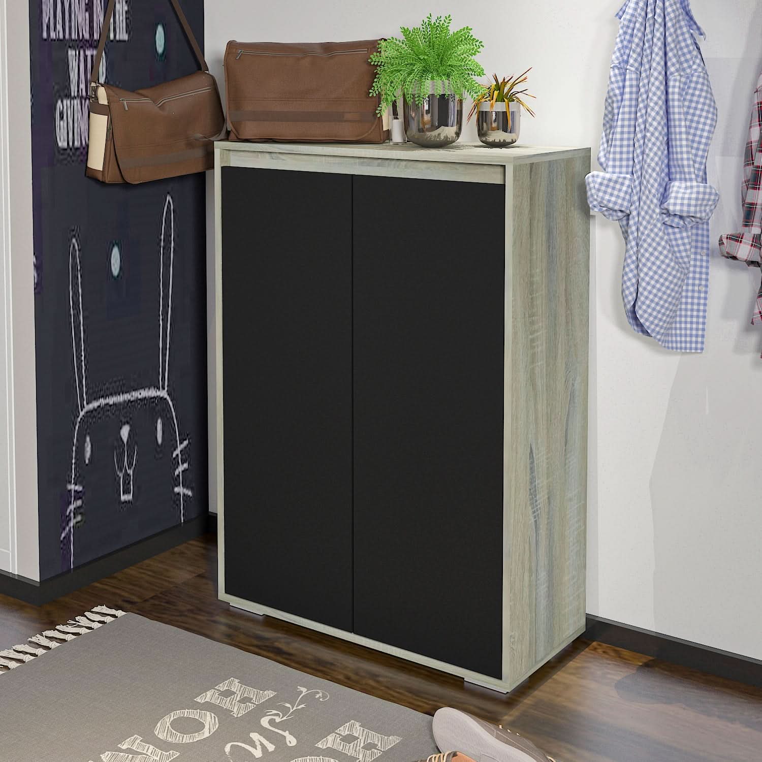 خزانة أحذية احذية خشبية بسيطة 